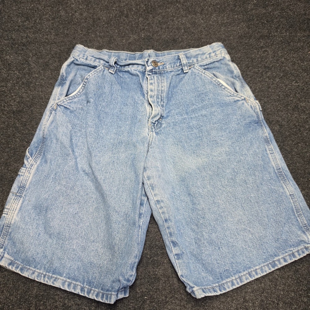 Wrangler WRG Jeans Co Boys Light Wash Denim Carpenter Shorts Size 14 Husky